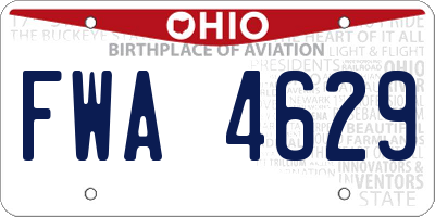 OH license plate FWA4629