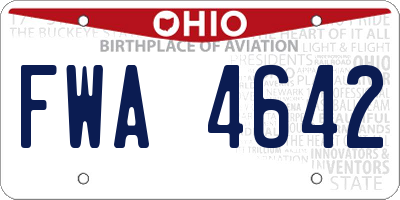 OH license plate FWA4642