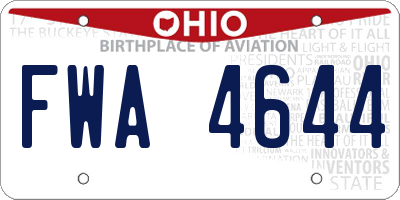 OH license plate FWA4644