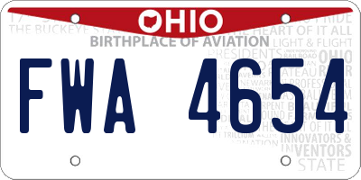 OH license plate FWA4654