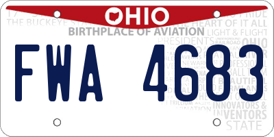 OH license plate FWA4683