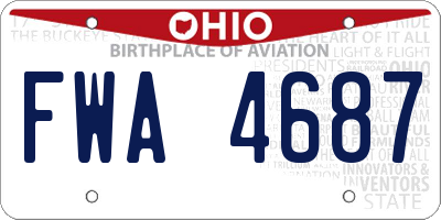 OH license plate FWA4687