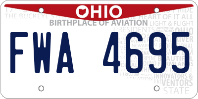 OH license plate FWA4695