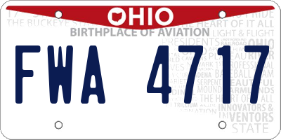 OH license plate FWA4717