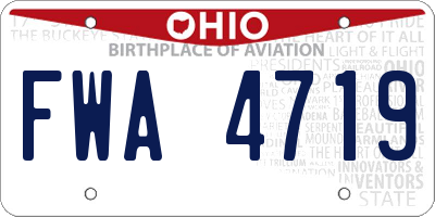 OH license plate FWA4719