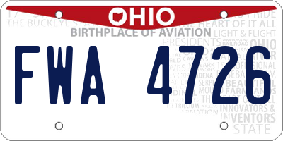 OH license plate FWA4726