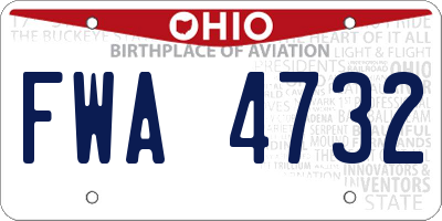 OH license plate FWA4732