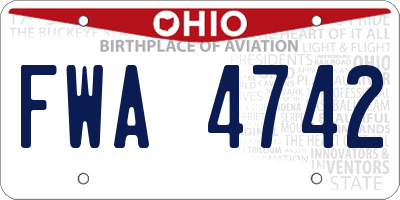 OH license plate FWA4742
