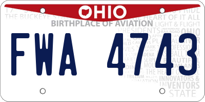 OH license plate FWA4743