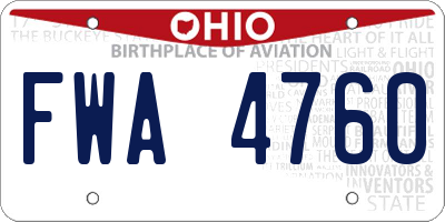 OH license plate FWA4760