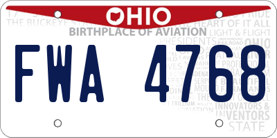 OH license plate FWA4768