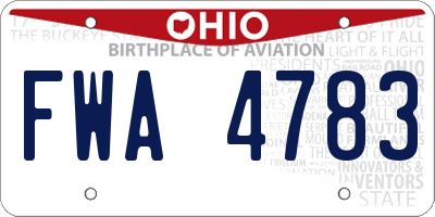 OH license plate FWA4783