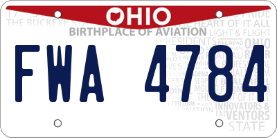 OH license plate FWA4784