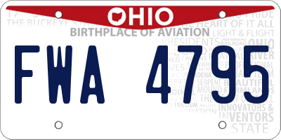 OH license plate FWA4795