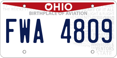 OH license plate FWA4809