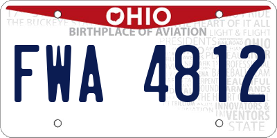 OH license plate FWA4812