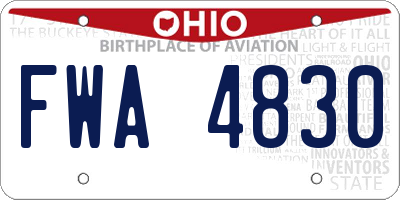 OH license plate FWA4830