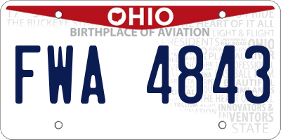 OH license plate FWA4843
