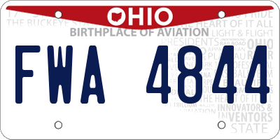 OH license plate FWA4844
