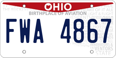 OH license plate FWA4867