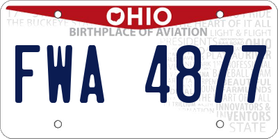 OH license plate FWA4877