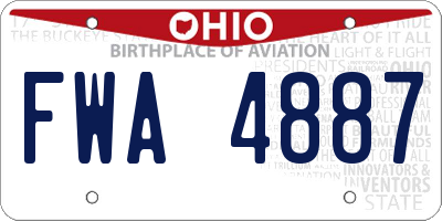 OH license plate FWA4887