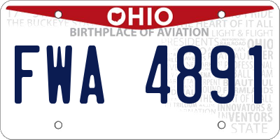 OH license plate FWA4891