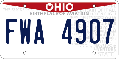 OH license plate FWA4907