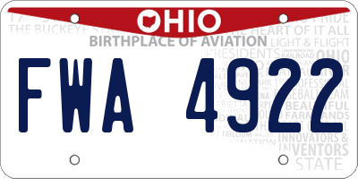 OH license plate FWA4922