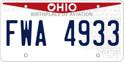 OH license plate FWA4933