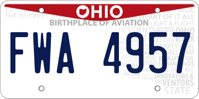 OH license plate FWA4957