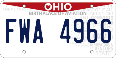 OH license plate FWA4966