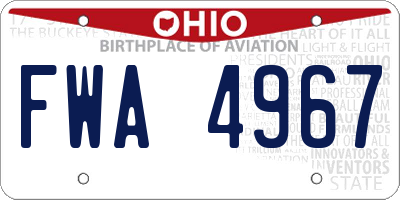 OH license plate FWA4967