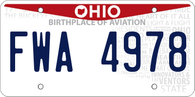 OH license plate FWA4978