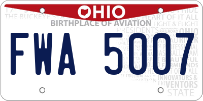 OH license plate FWA5007