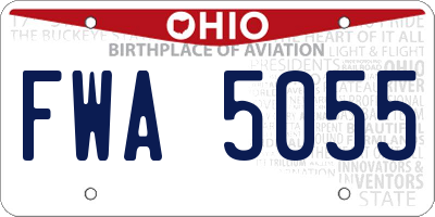 OH license plate FWA5055