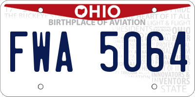 OH license plate FWA5064