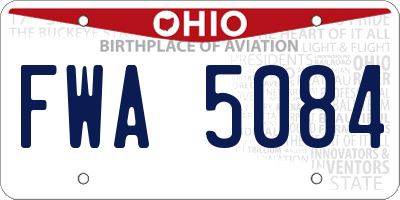 OH license plate FWA5084