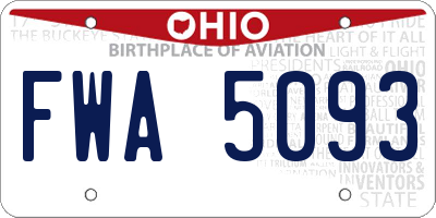 OH license plate FWA5093