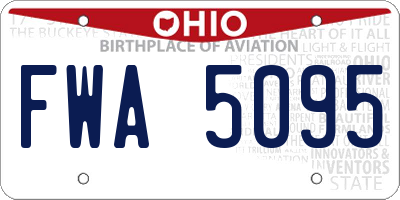 OH license plate FWA5095