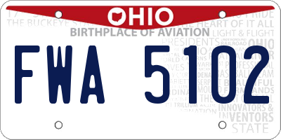 OH license plate FWA5102