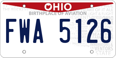 OH license plate FWA5126