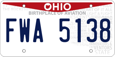 OH license plate FWA5138
