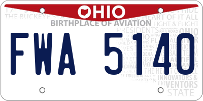 OH license plate FWA5140