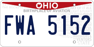 OH license plate FWA5152