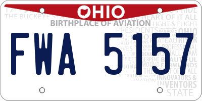 OH license plate FWA5157