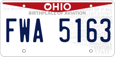 OH license plate FWA5163