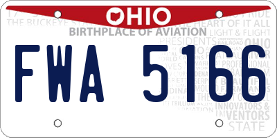 OH license plate FWA5166