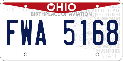 OH license plate FWA5168
