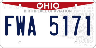 OH license plate FWA5171
